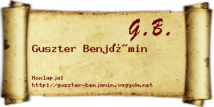Guszter Benjámin névjegykártya