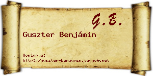 Guszter Benjámin névjegykártya