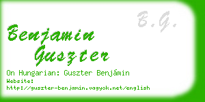 benjamin guszter business card