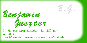 benjamin guszter business card